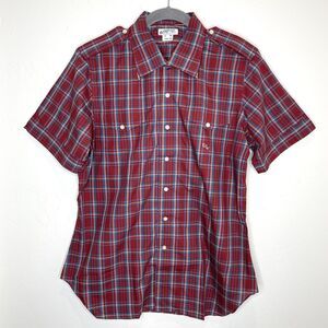 Vtg Nat Wise 1984 Sunset Strip Custom Button Down Shirt Hollywood Mens L Plaid